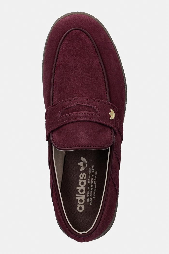 adidas Originals Handball Spezial loafersy damskie zamszowe bordowy KK2780