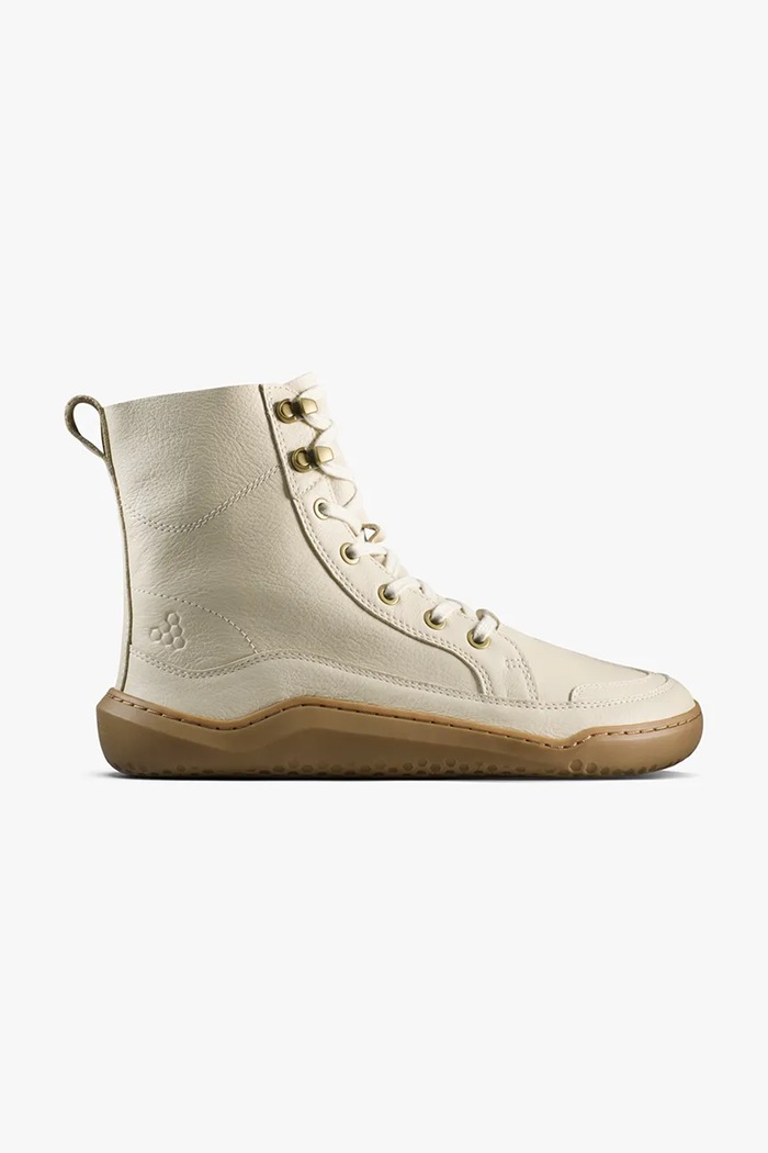 Vivobarefoot Botki damskie skórzane GOBI BOOT beżowy 205124