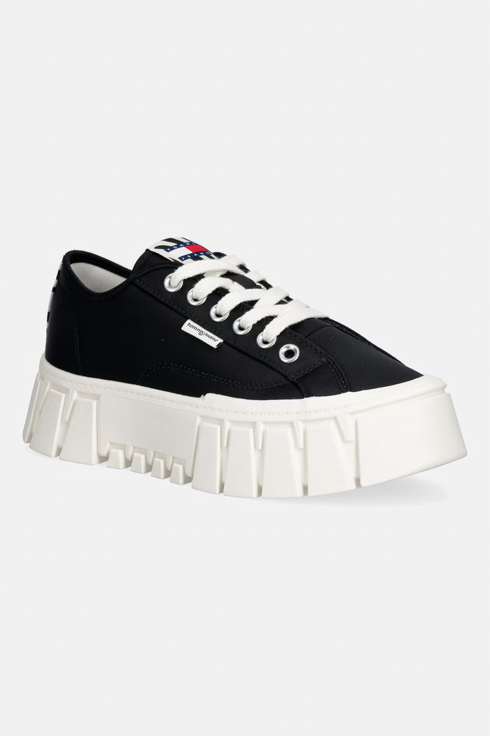 Tommy Jeans TJ PLATFORM SNEAKER ZEBRA sneakersy damskie czarny EN0EN03070
