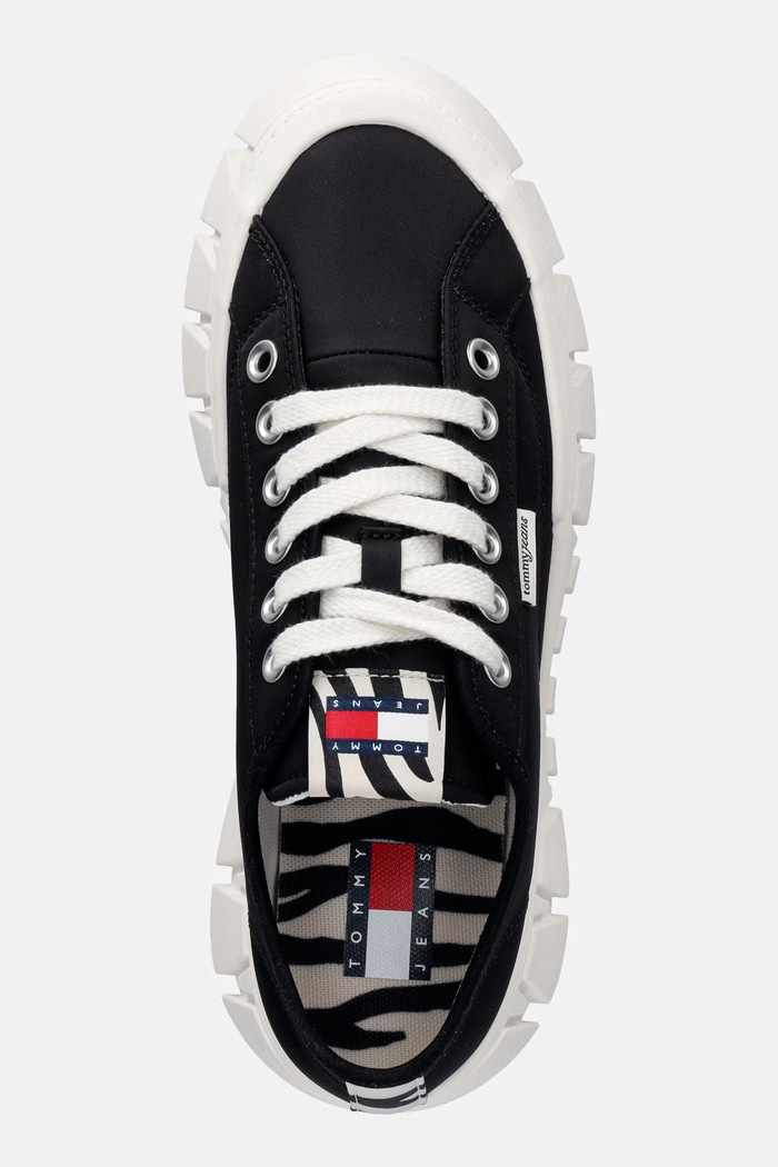 Tommy Jeans TJ PLATFORM SNEAKER ZEBRA sneakersy damskie czarny EN0EN03070