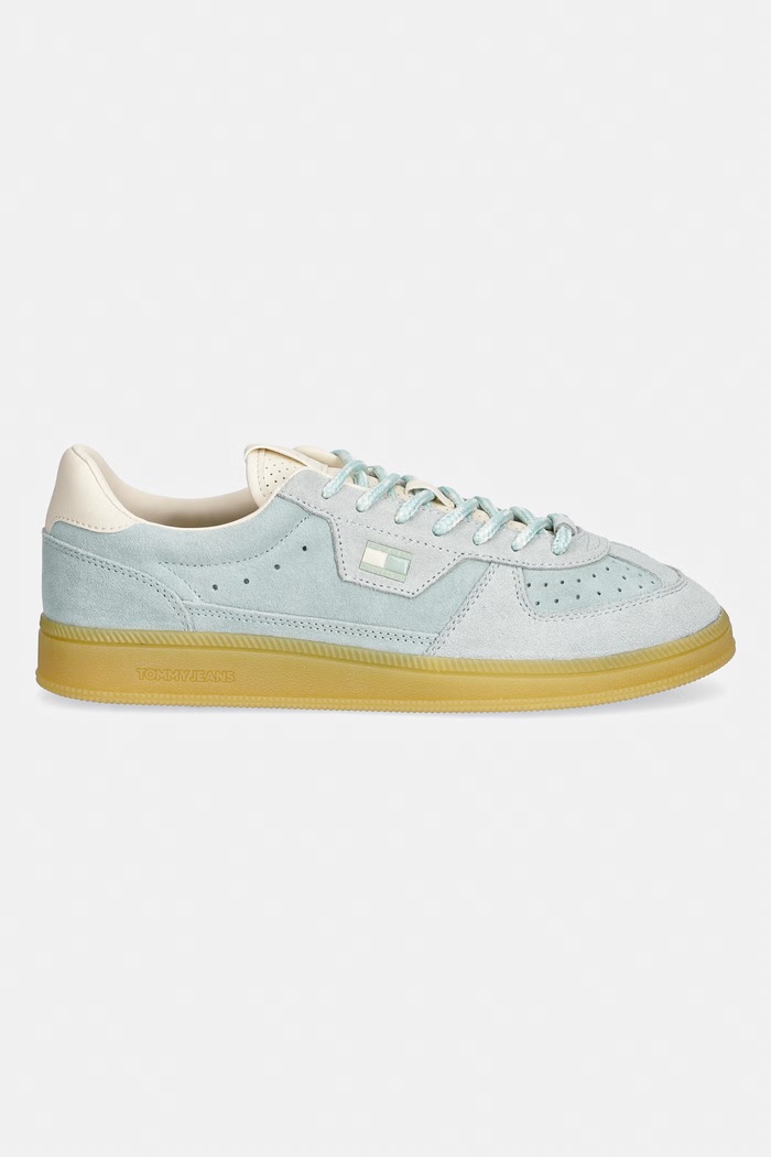 Tommy Jeans MU THE GREENWICH EDGE SUEDE sneakersy damskie zamszowe EN0EN03050 niebieski AW26