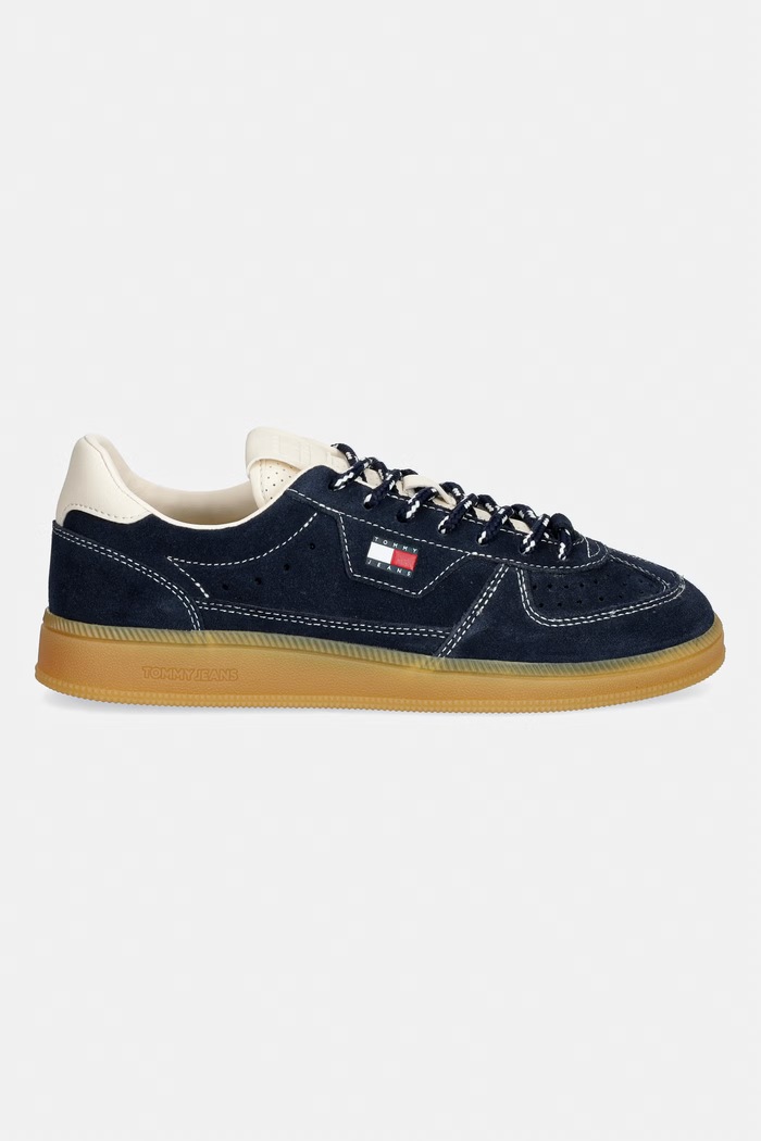 Tommy Jeans MU THE GREENWICH EDGE SUEDE sneakersy damskie zamszowe EN0EN03050 granatowy AW26