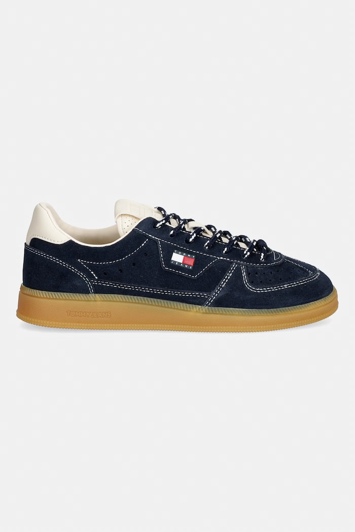 Tommy Jeans MU THE GREENWICH EDGE SUEDE sneakersy damskie zamszowe EN0EN03050 granatowy AW26