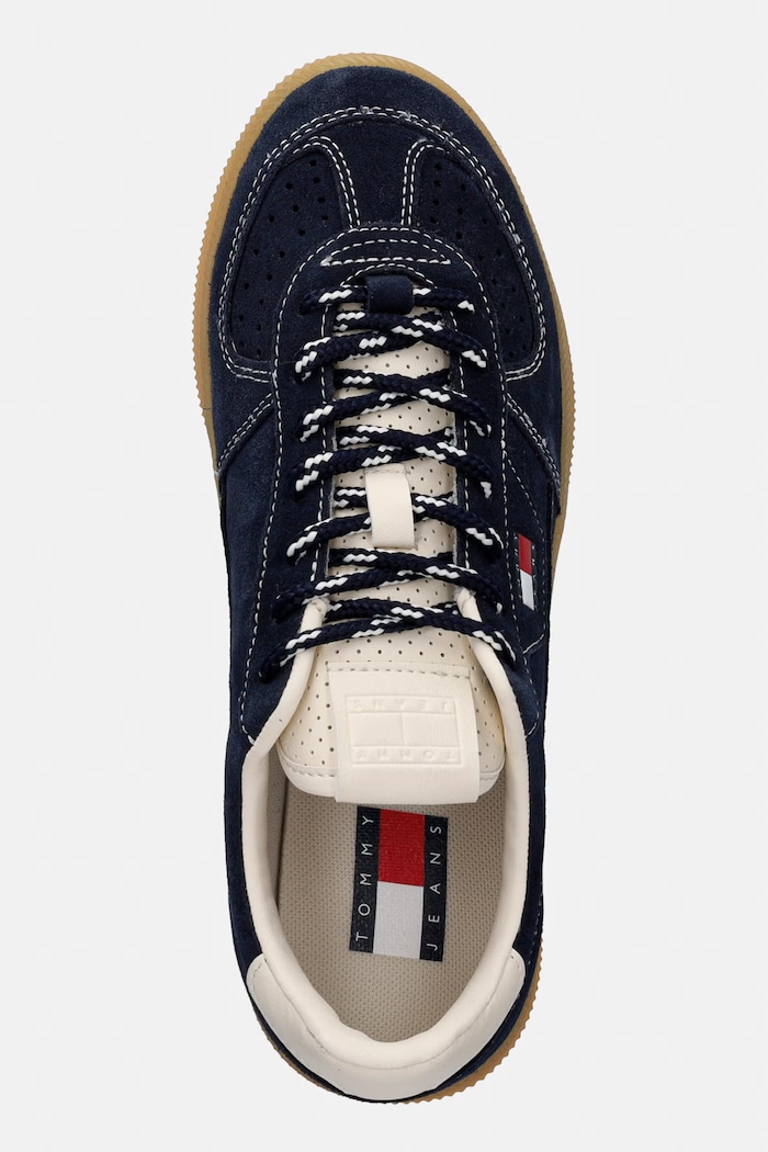 Tommy Jeans MU THE GREENWICH EDGE SUEDE sneakersy damskie zamszowe granatowy EN0EN03050