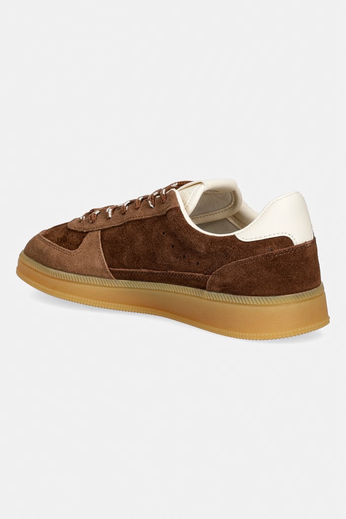 Obuwie Tommy Jeans MU THE GREENWICH EDGE SUEDE sneakersy damskie zamszowe EN0EN03050 brązowy