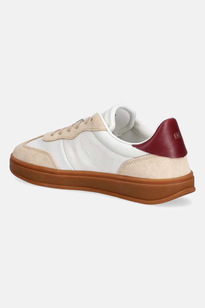 Παπούτσια Tommy Hilfiger TH PREMIUM HERITAGE SNEAKER sneakers γυναικεία δερμάτινα FW0FW09497 μπεζ