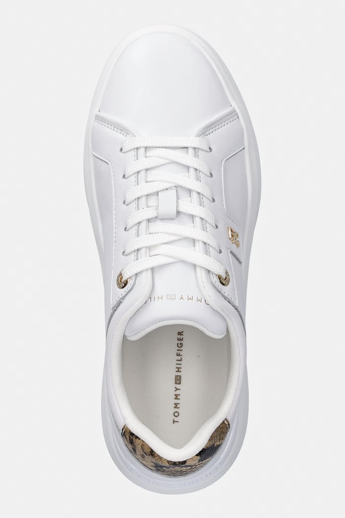 Tommy Hilfiger TH CHIC PLATFORM SNAKE маратонки дамски от кожа бял FW0FW09456