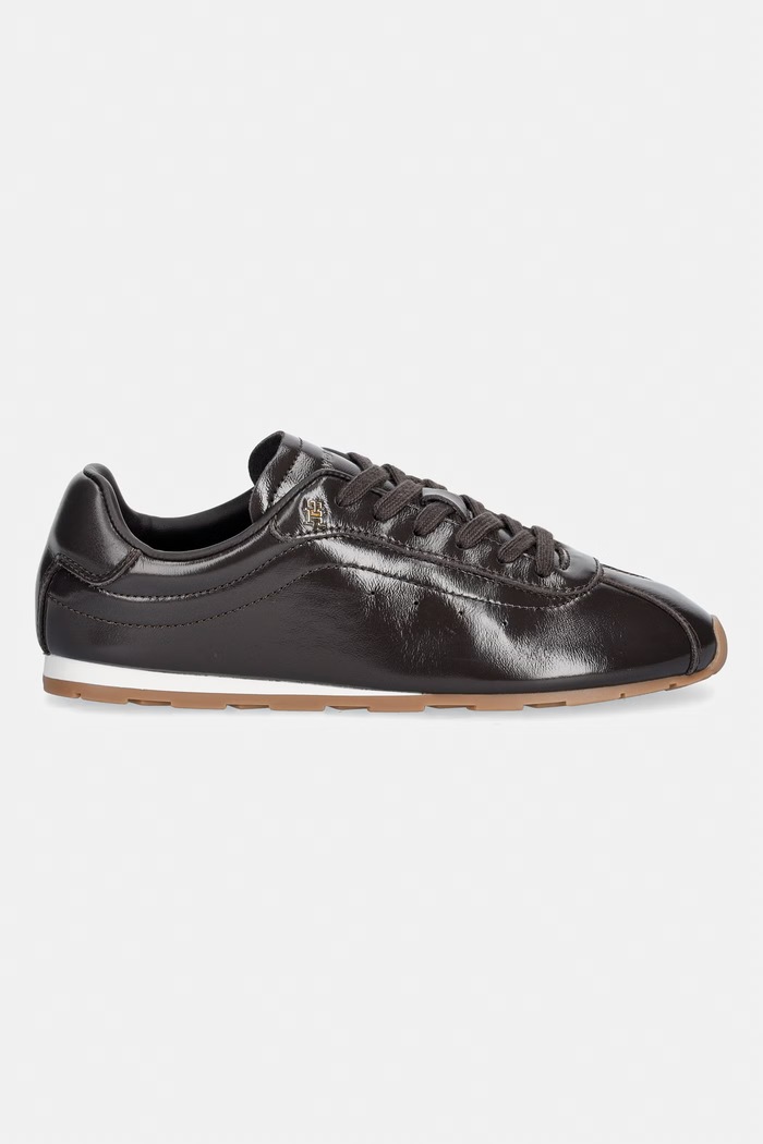 Tommy Hilfiger BELLA SNEAKER LEATHER sneakersy damskie skórzane FW0FW09495 brązowy AW26