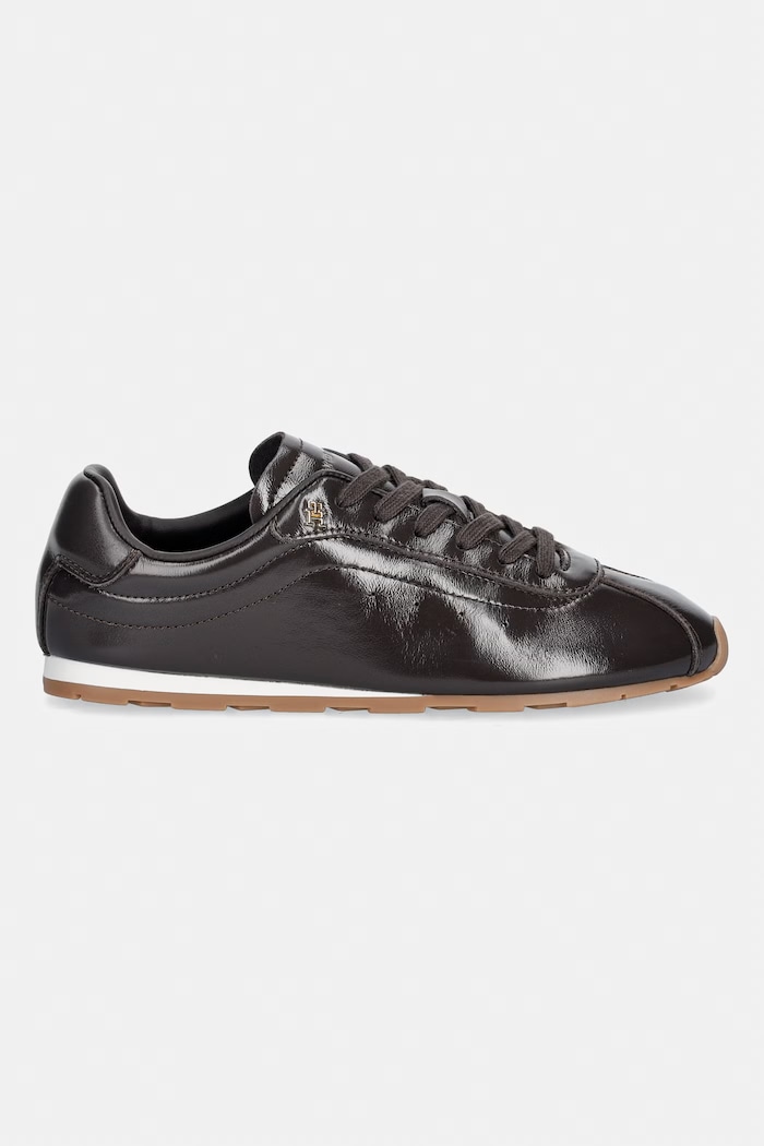 Tommy Hilfiger BELLA SNEAKER LEATHER sneakersy damskie skórzane FW0FW09495 brązowy AW26
