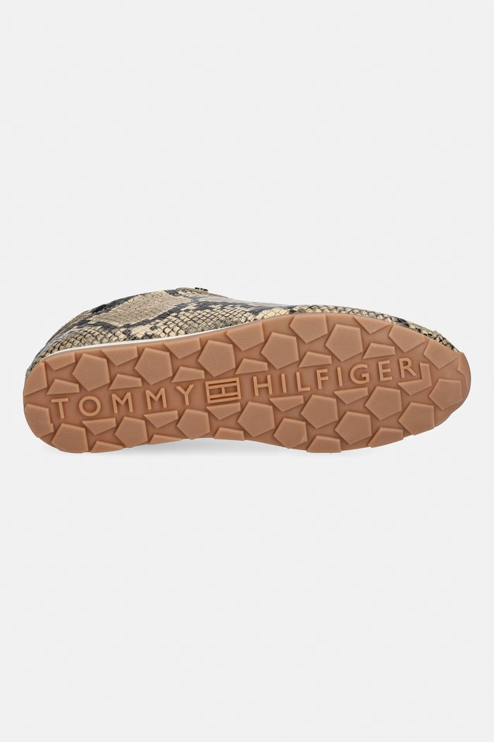Tommy Hilfiger BELLA SNEAKER SNAKE sneakersy damskie skórzane FW0FW09415 beżowy