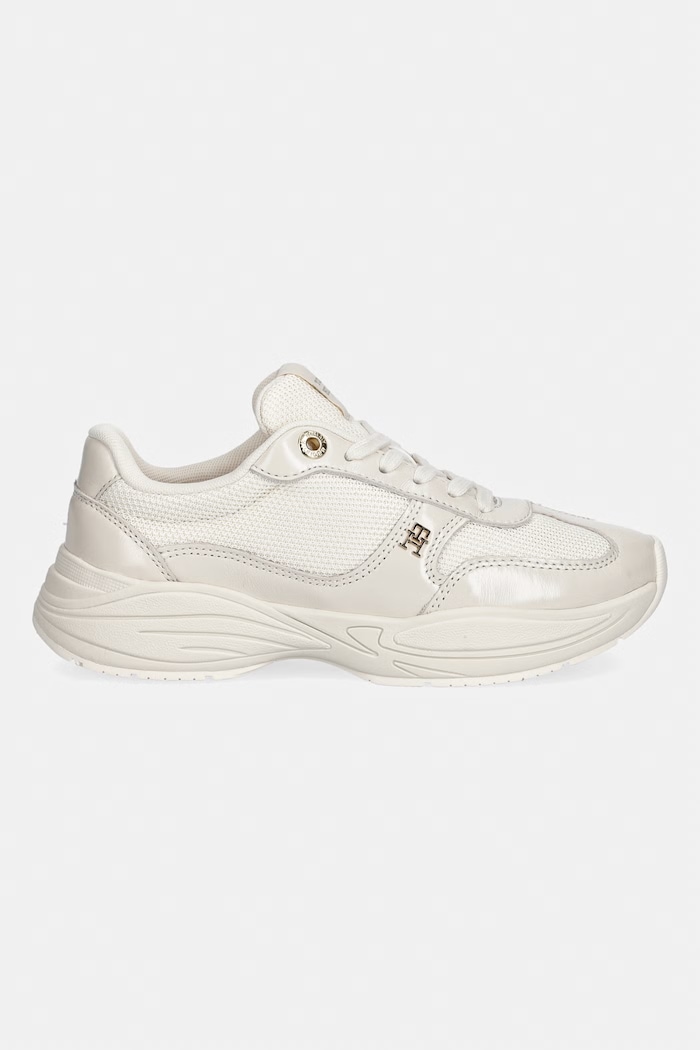 Tommy Hilfiger MODERN RUNNER SHINY LEATHER sneakers Γυναικεία FW0FW09413 μπεζ AW26