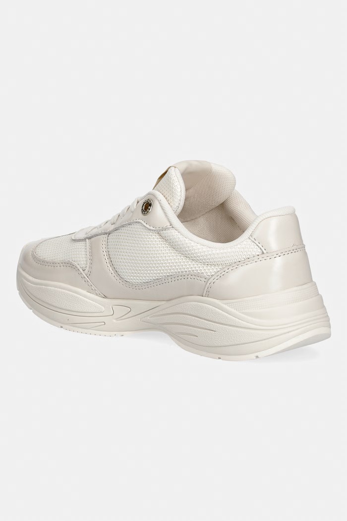 Παπούτσια Tommy Hilfiger MODERN RUNNER SHINY LEATHER sneakers Γυναικεία FW0FW09413 μπεζ