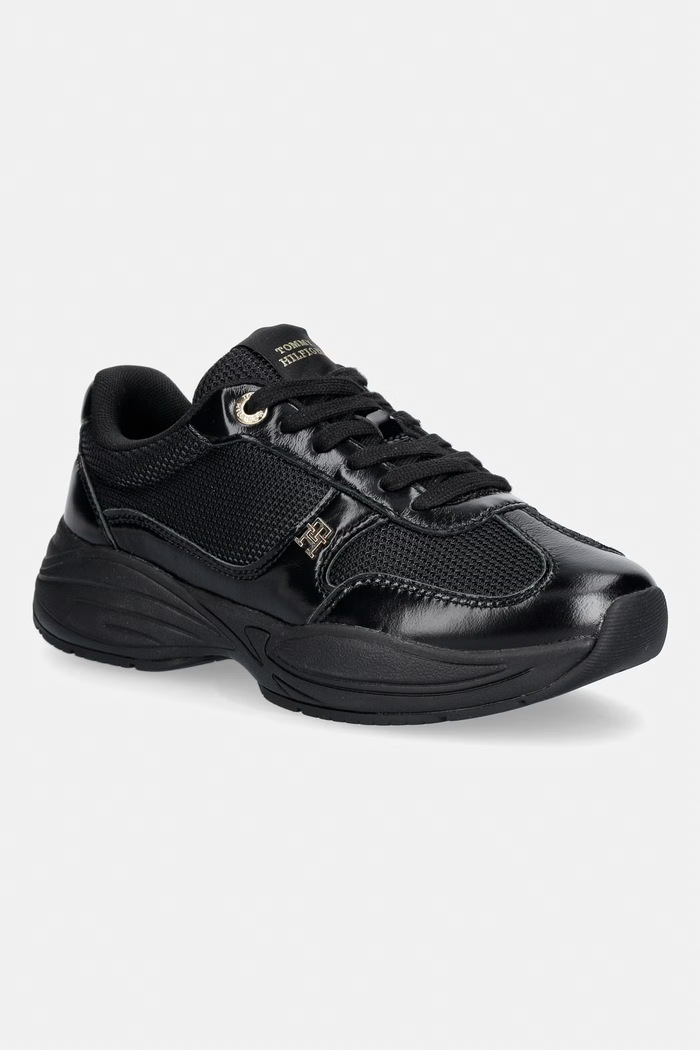 Tommy Hilfiger MODERN RUNNER SHINY LEATHER sneakers Γυναικεία μαύρο FW0FW09413
