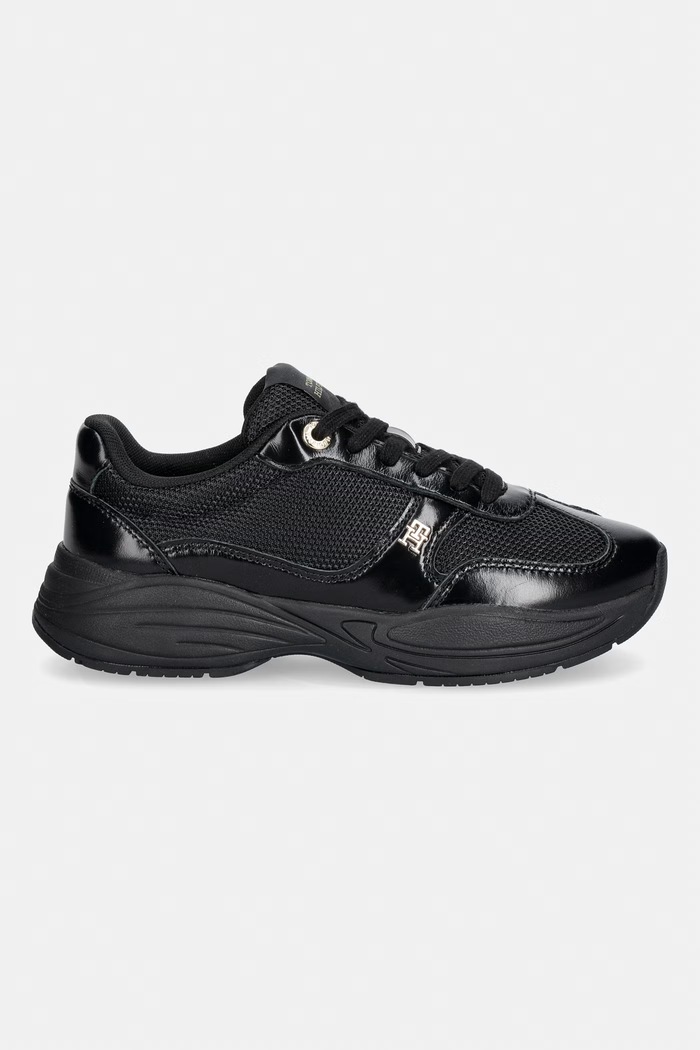 Tommy Hilfiger MODERN RUNNER SHINY LEATHER sneakers Γυναικεία FW0FW09413 μαύρο AW26