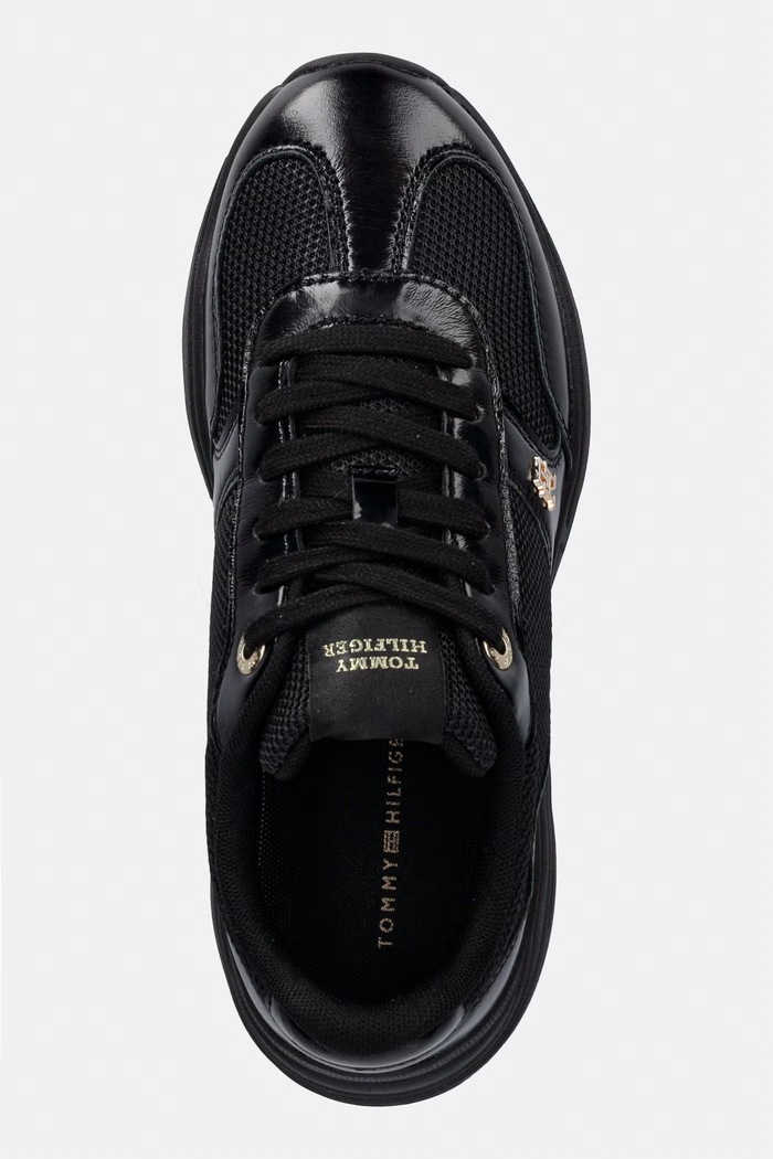 Tommy Hilfiger MODERN RUNNER SHINY LEATHER sneakers Γυναικεία μαύρο FW0FW09413