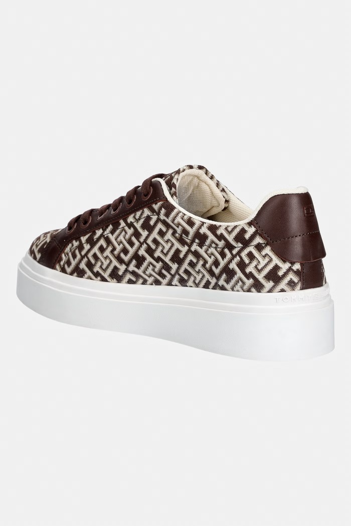 Obutev Tommy Hilfiger TH CHIC PLATFORM MONOGRAM superge ženske FW0FW09398 bež
