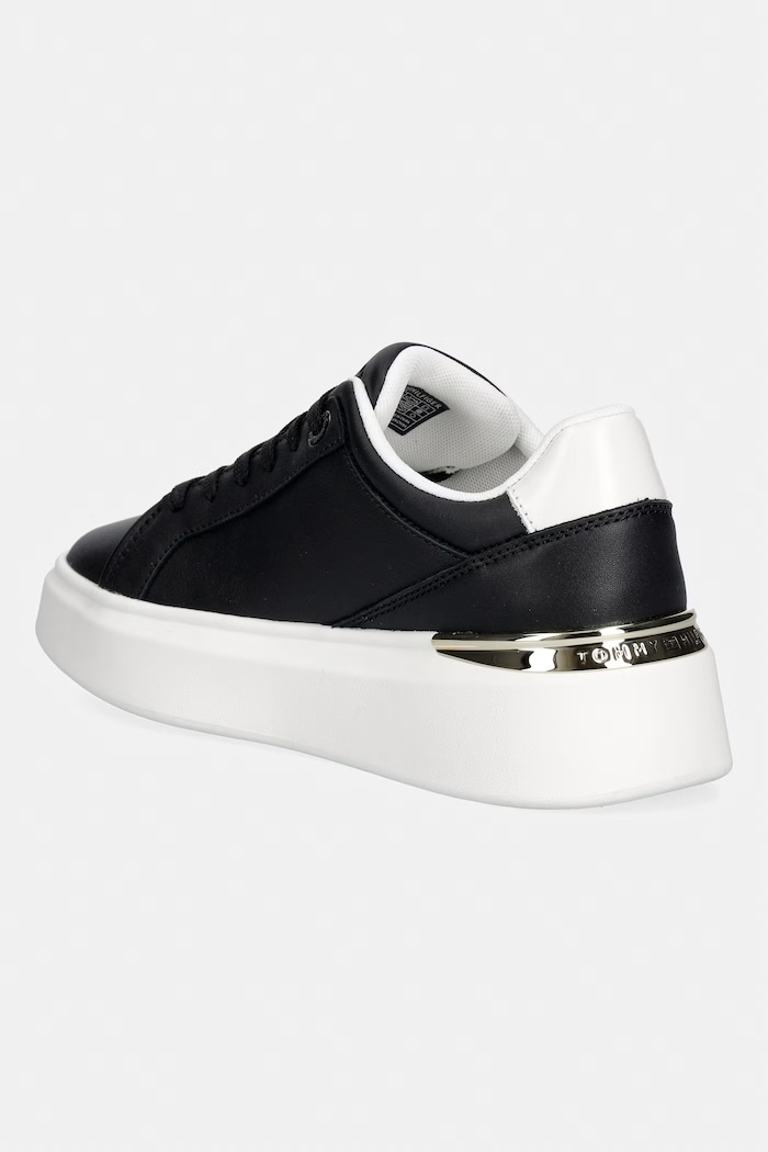Obuwie Tommy Hilfiger TH CHIC PLATFORM sneakersy damskie skórzane FW0FW09396 czarny