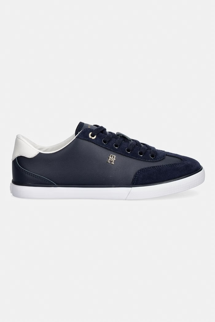 Tommy Hilfiger TH CHIC LOW VULC tenisice za žene od kože FW0FW09391 mornarsko plava AW26