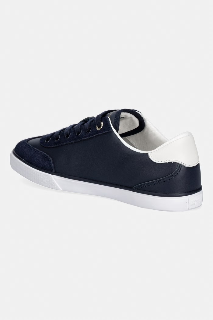 Obuća Tommy Hilfiger TH CHIC LOW VULC tenisice za žene od kože FW0FW09391 mornarsko plava