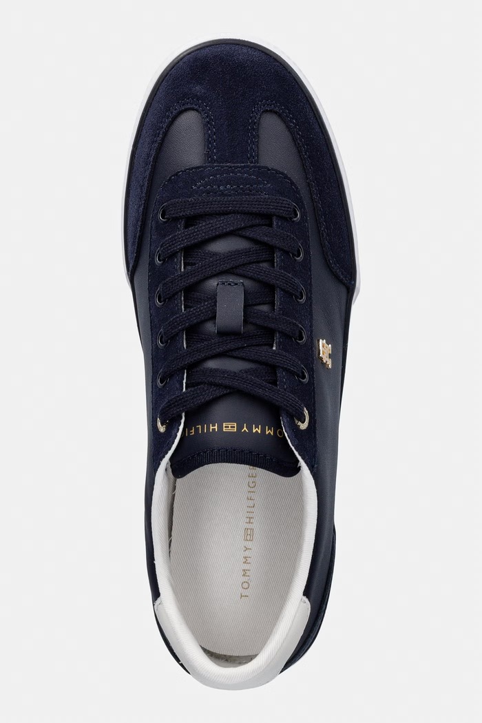Tommy Hilfiger TH CHIC LOW VULC tenisice za žene od kože mornarsko plava FW0FW09391