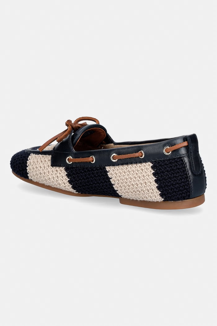 Încălțăminte Tommy Hilfiger mocasini pentru femei TH FLEX BOAT SHOE CROCHET FW0FW09506 bleumarin