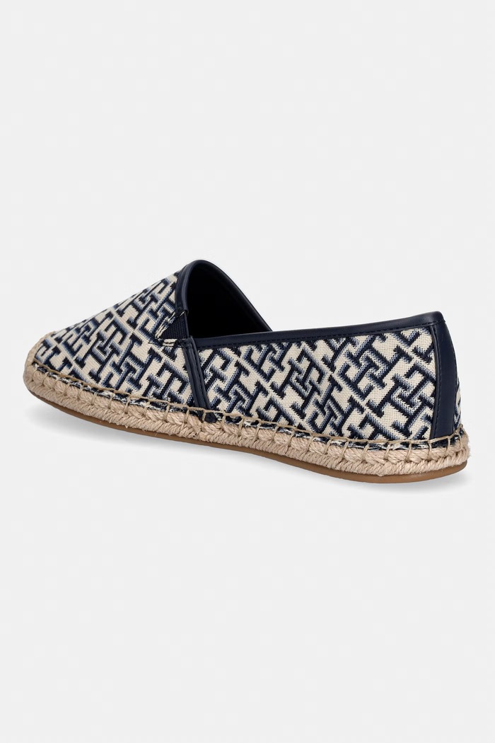 Obuwie Tommy Hilfiger espadryle damskie TH MONOGRAM JACQUARD ESPADRILLE FW0FW09501 granatowy