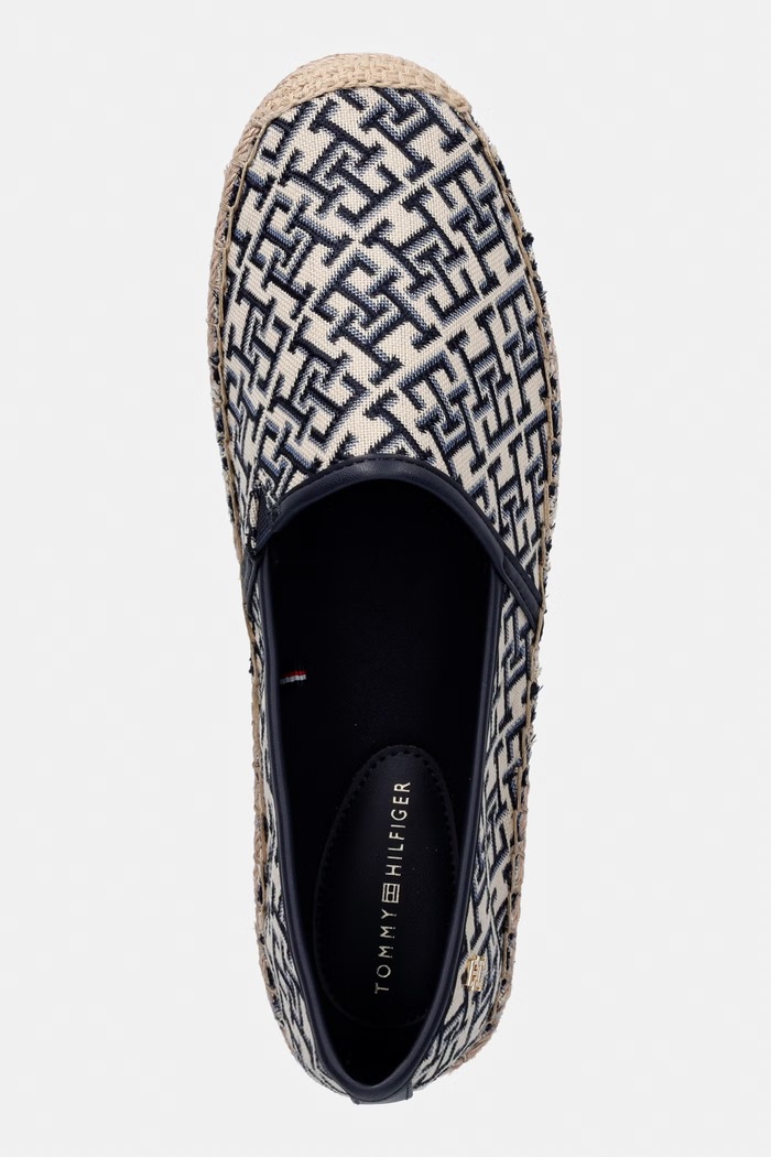 Tommy Hilfiger espadryle damskie TH MONOGRAM JACQUARD ESPADRILLE granatowy FW0FW09501