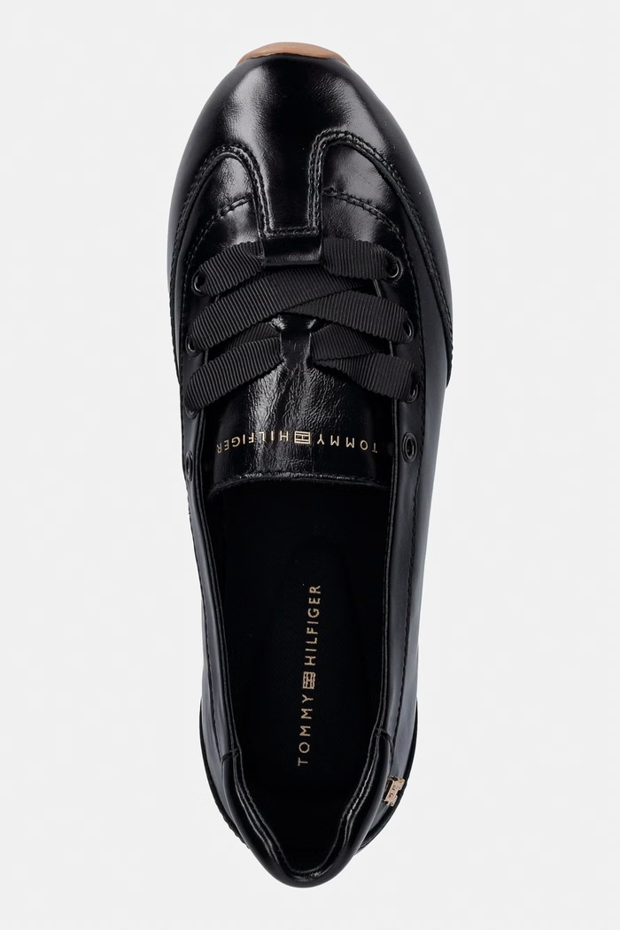 Tommy Hilfiger baleríny kožené BELLA BALLET SNEAKER čierna FW0FW09449
