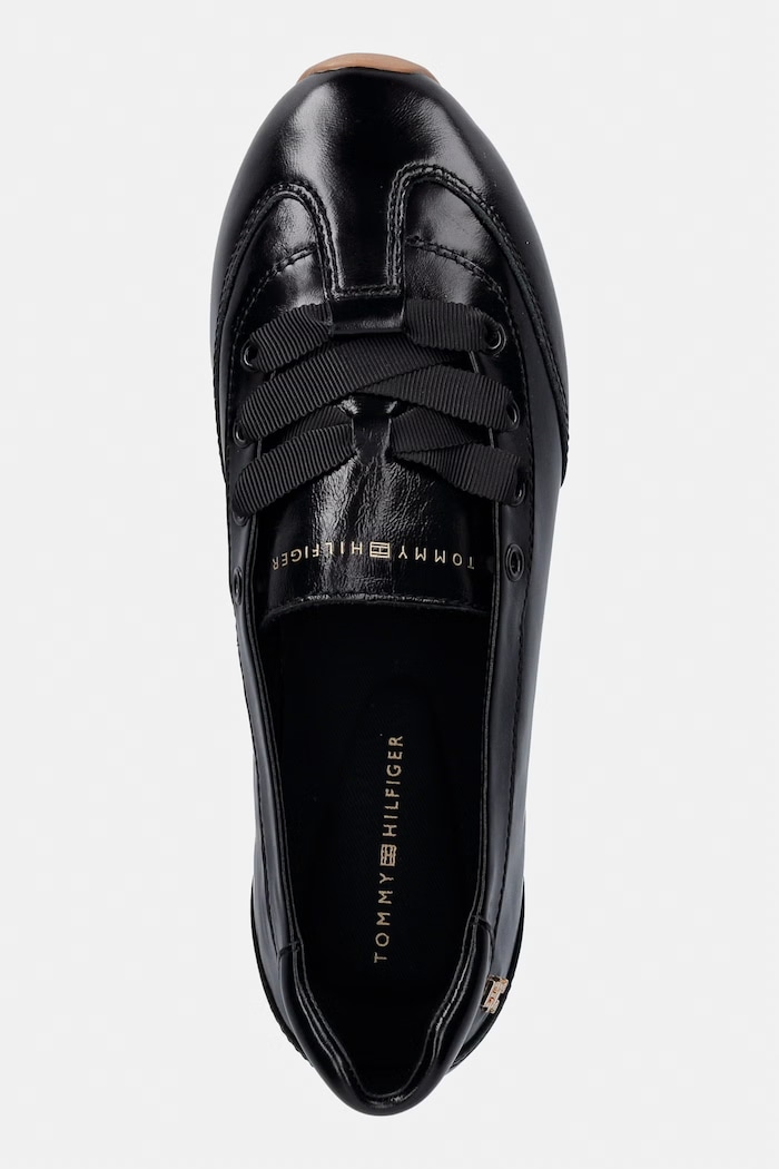 Tommy Hilfiger baleríny kožené BELLA BALLET SNEAKER čierna FW0FW09449