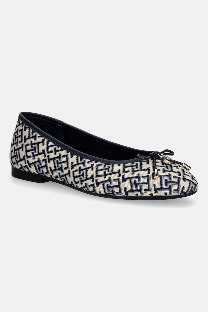 Tommy Hilfiger baleriny TH CHARM JACQUARD BALLERINA granatowy FW0FW09504