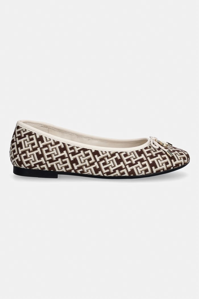 Tommy Hilfiger baleriny TH CHARM JACQUARD BALLERINA FW0FW09504 brązowy AW26