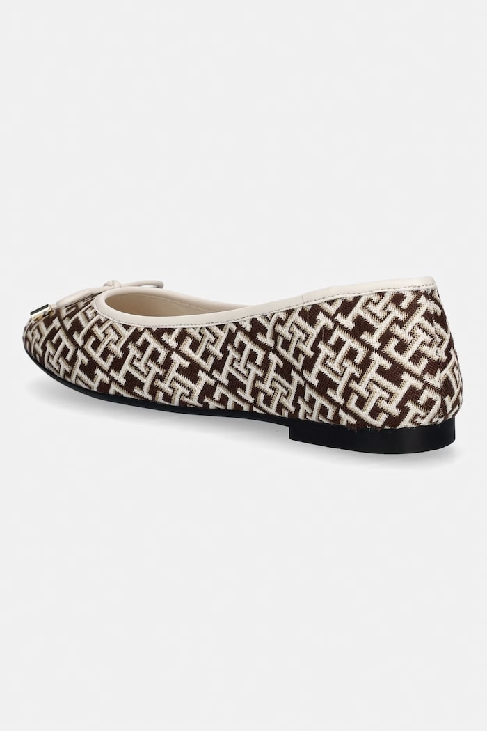 Obuwie Tommy Hilfiger baleriny TH CHARM JACQUARD BALLERINA FW0FW09504 brązowy