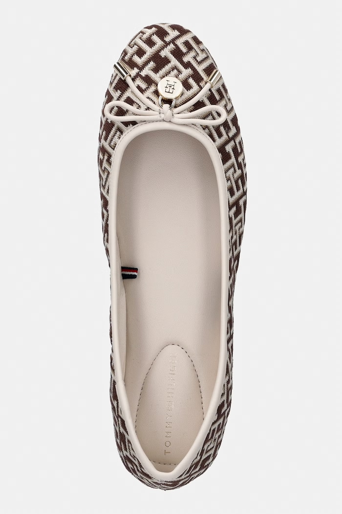 Tommy Hilfiger baleriny TH CHARM JACQUARD BALLERINA brązowy FW0FW09504
