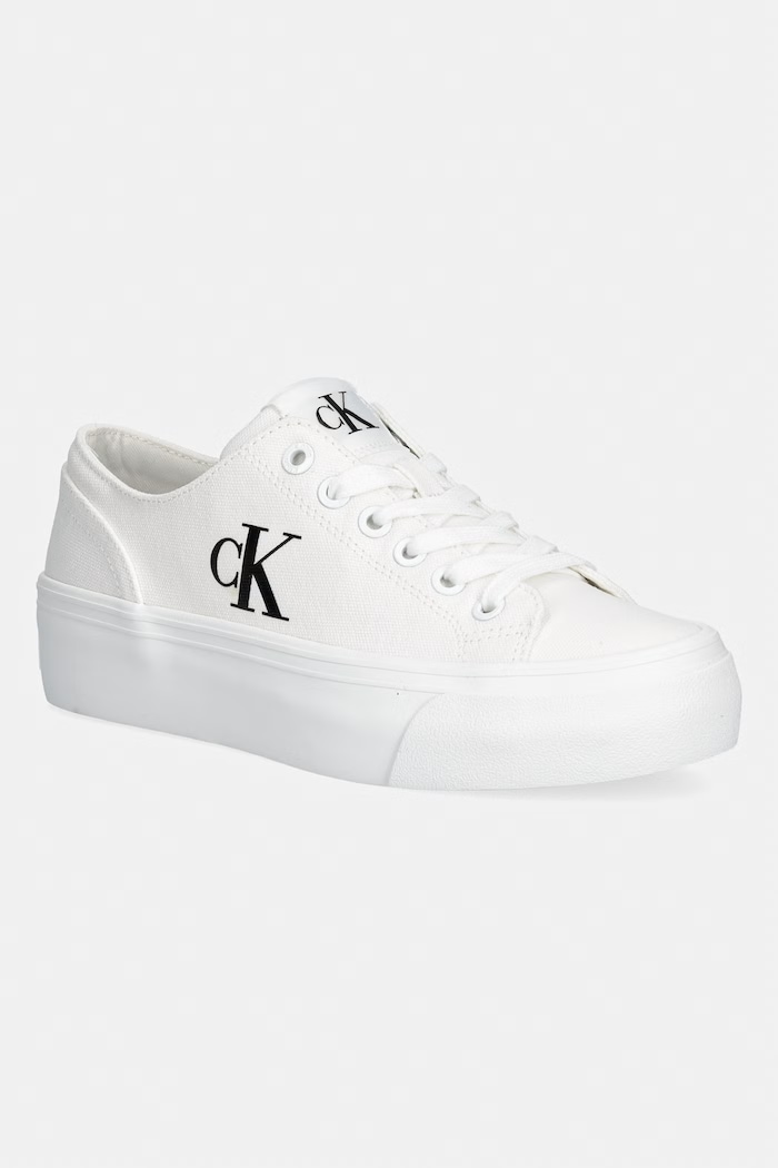 Calvin Klein VULC FLATFORM LOW CANVAS MG tenisky dámske biela YW0YW01763.02Q