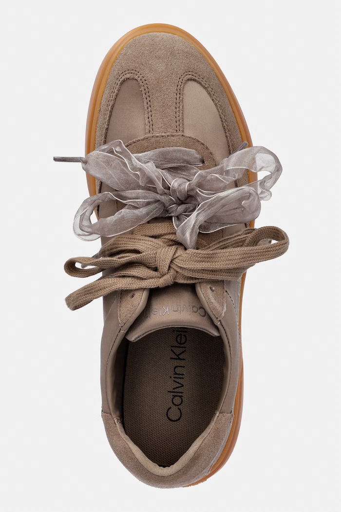 Calvin Klein LOW PRO CUPSOLE WT SATIN MIX tenisky dámske béžová HW0HW03288.0H0