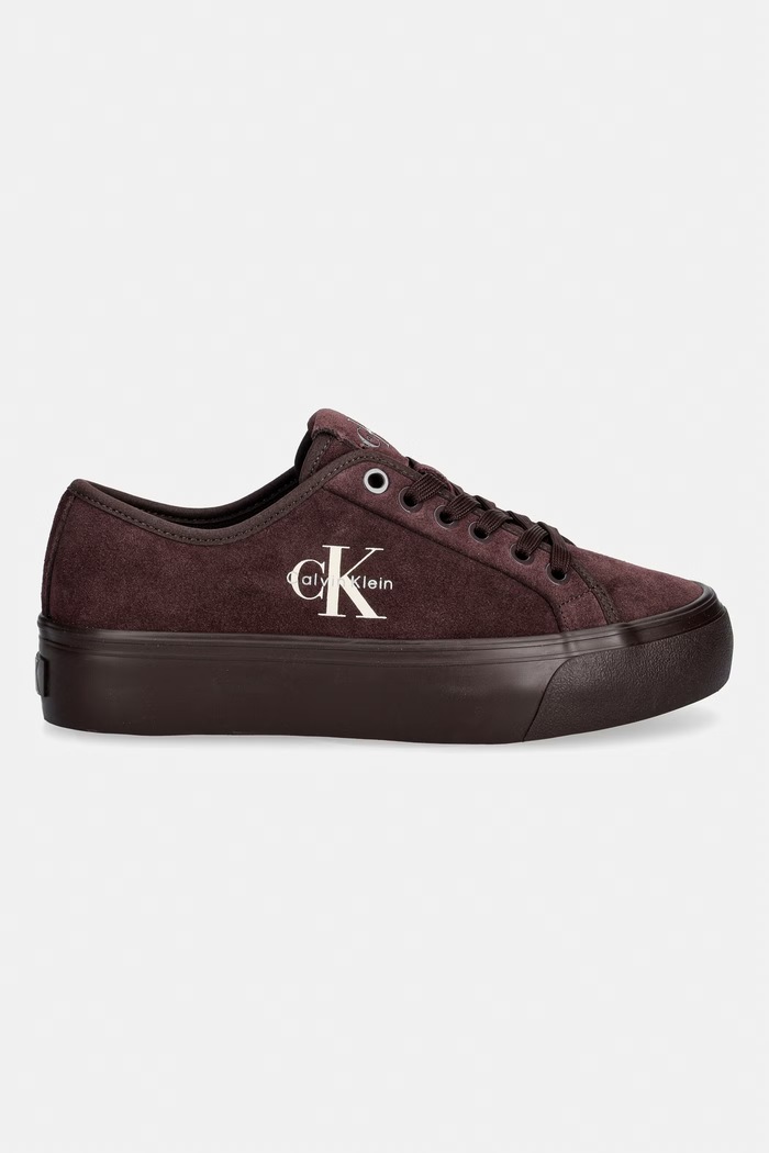 Calvin Klein VULC FLATF LACEUP SUEDE tenisice za žene od brušene kože HW0HW03088.VH2 smeđa AW26