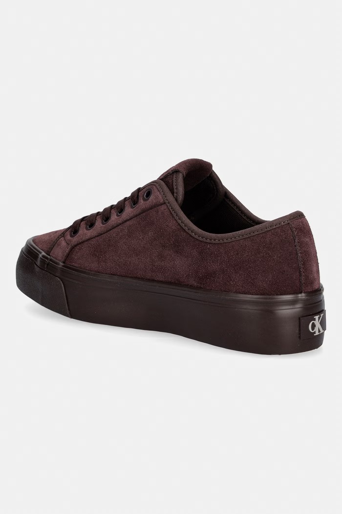 Obuća Calvin Klein VULC FLATF LACEUP SUEDE tenisice za žene od brušene kože HW0HW03088.VH2 smeđa