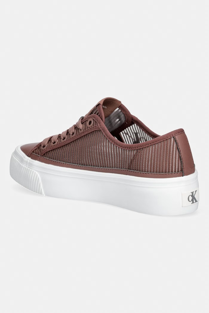Obuća Calvin Klein VULC FLATF LACEUP STRIPED NYL tenisice za žene HW0HW03087.0H4 smeđa