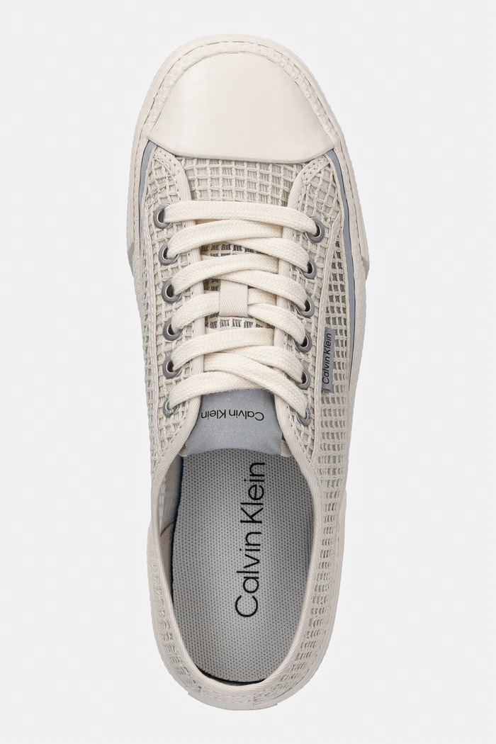 Calvin Klein VULC LACEUP LOW RAFFIA tenisówki damskie beżowy HW0HW03082.CKS