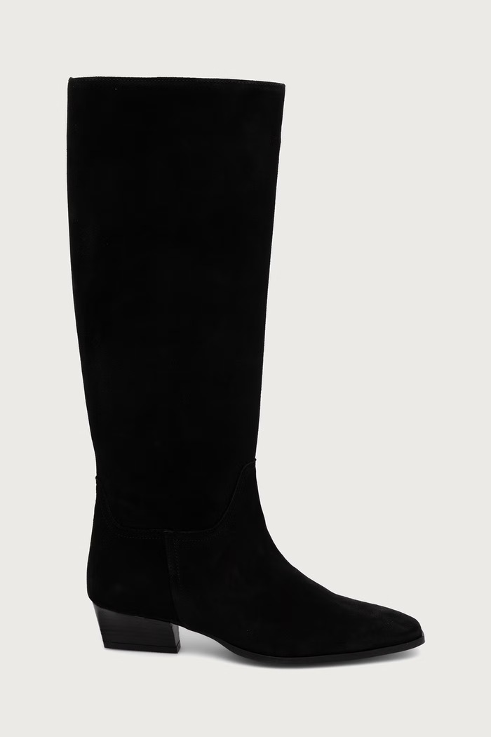 Gant ботуши под коляното дамски от велур Bassotte 33583414.G00 черен AW26