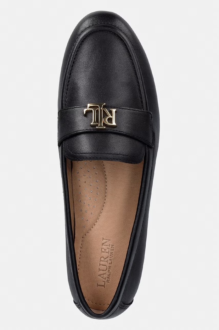 Lauren Ralph Lauren μοκασίνια Γυναικεία δερμάτινα Averi III μαύρο 802P09041001.001
