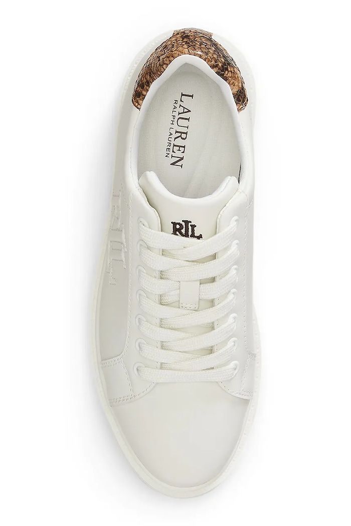Scarpe Lauren Ralph Lauren Ainsley sneakers da donna in pelle 802P15844001.100 bianco
