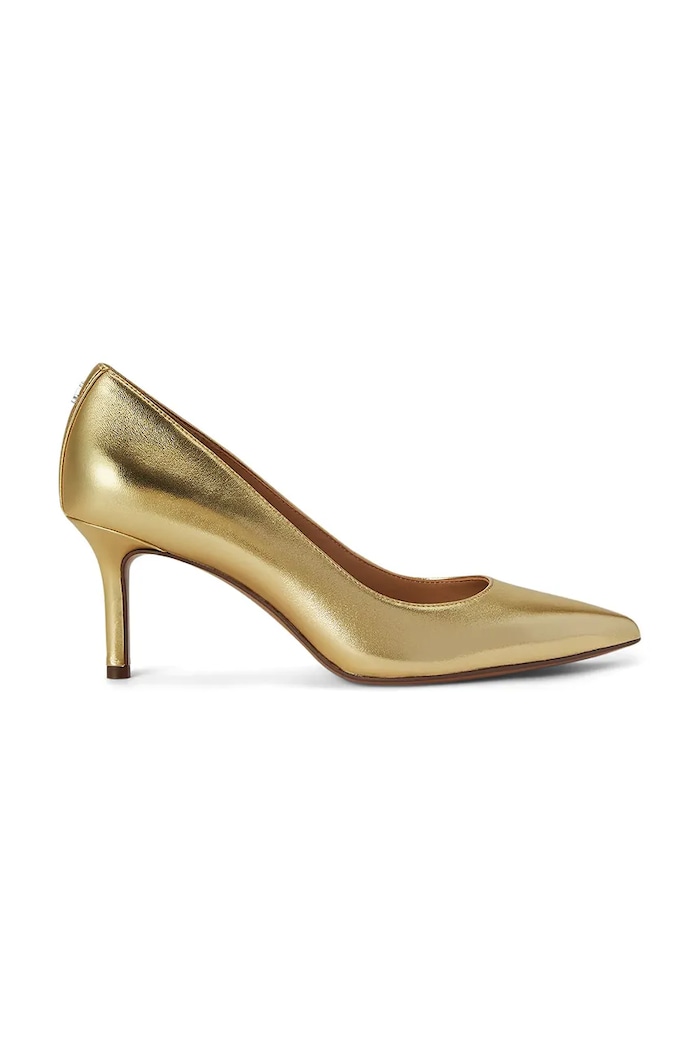 Lauren Ralph Lauren обувки с ток от кожа Lanette злато 802978205002.710