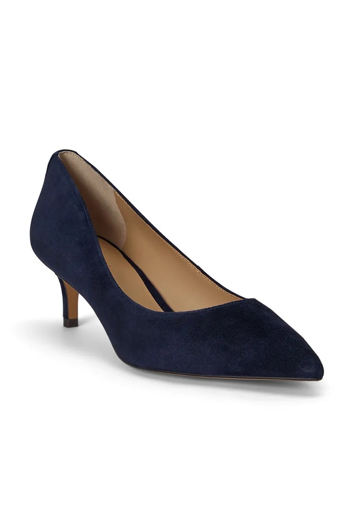 Lauren Ralph Lauren štikle od brušene kože Adrienne 802P17691001.410 mornarsko plava AW26