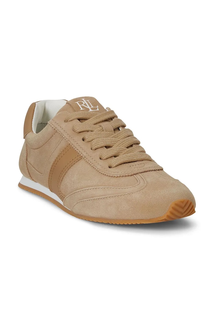 Scarpe Lauren Ralph Lauren Dani Lw Prfl sneakers da donna in scamoscio 802P15837001.200 beige