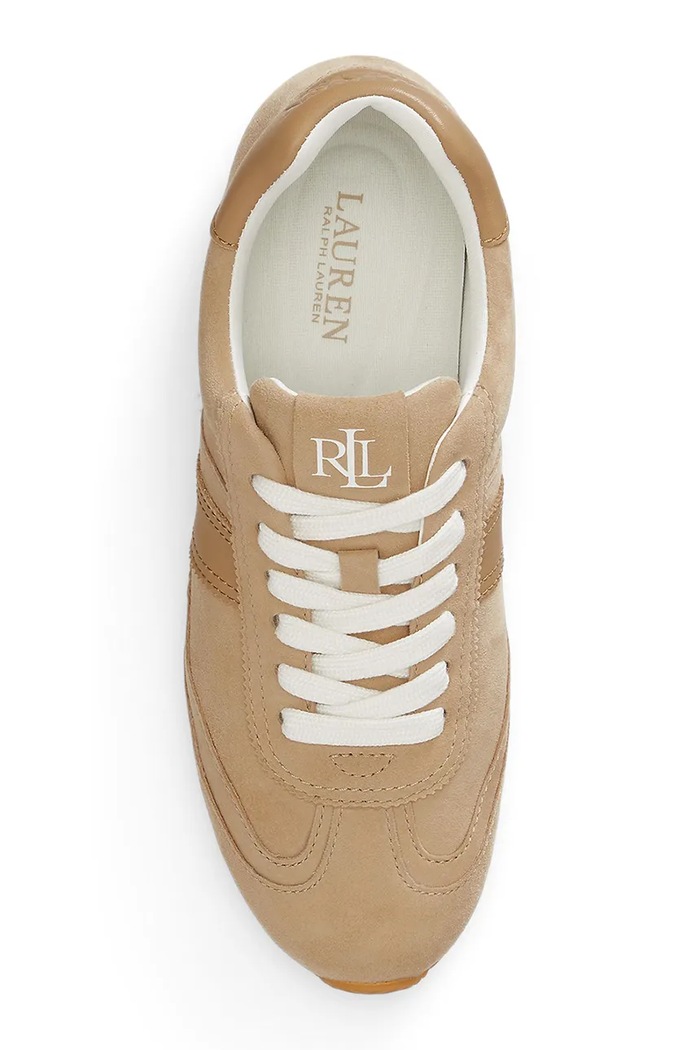 Lauren Ralph Lauren Dani Lw Prfl sneakers da donna in scamoscio beige 802P15837001.200
