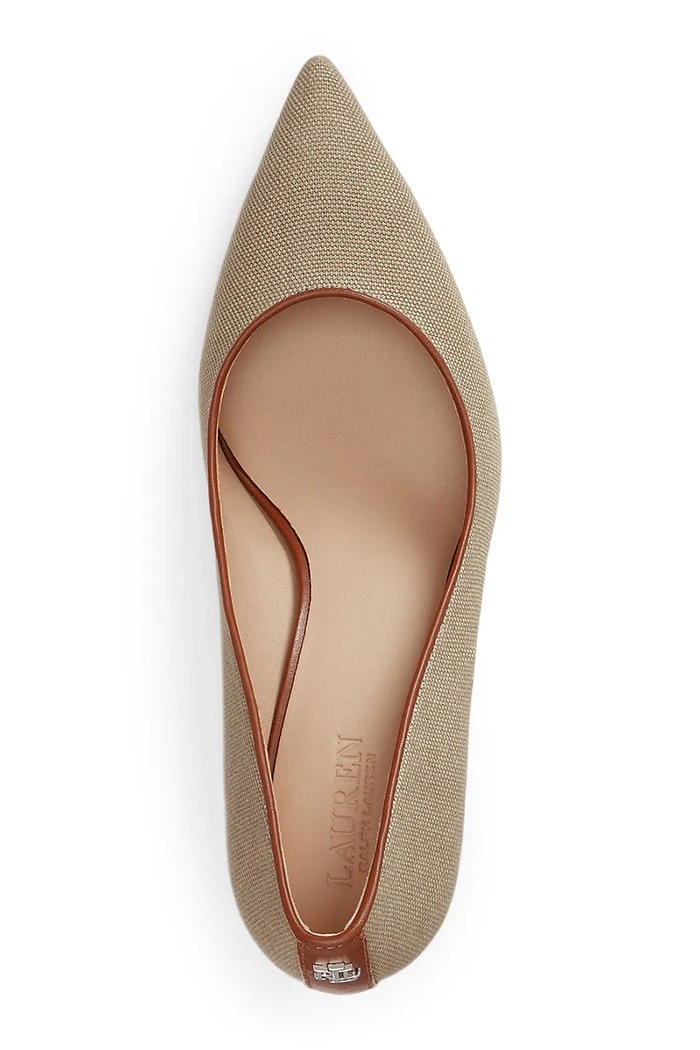 Lauren Ralph Lauren обувки с ток от кожа Lanette бежов 802P15804001.999