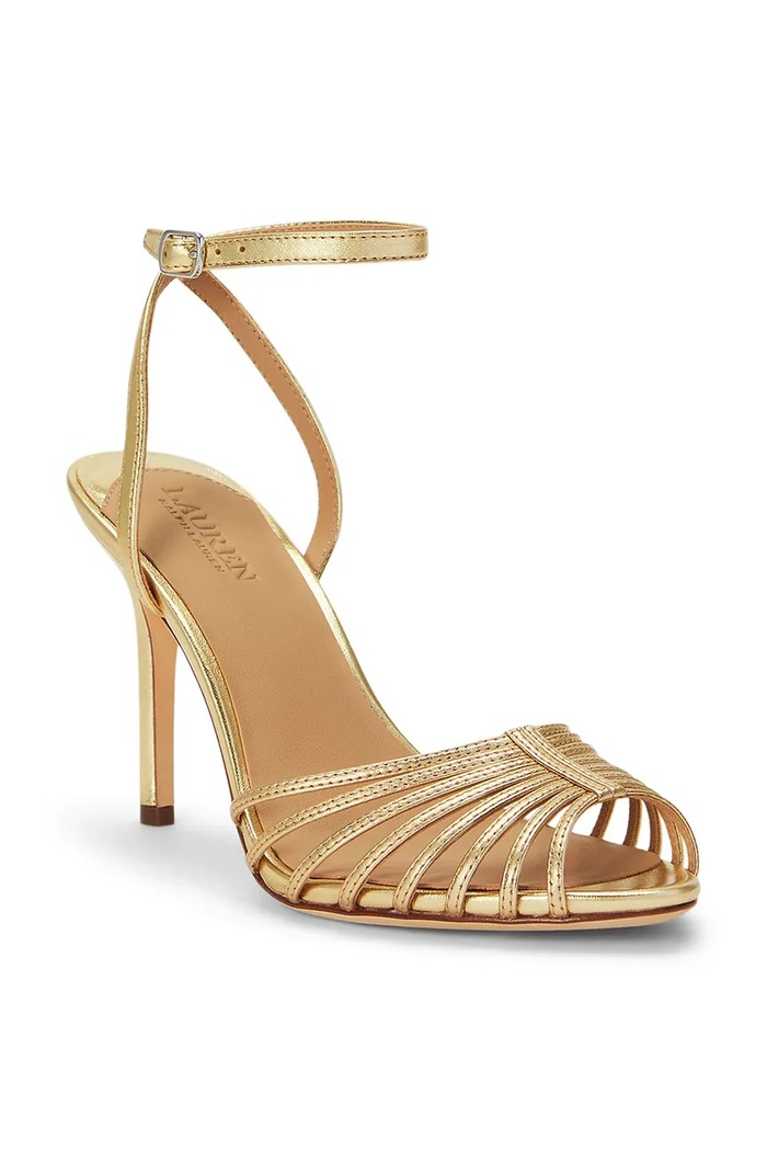 Lauren Ralph Lauren sandale na tanku potpeticu od kože Mckayla 802P15739001.710 zlatna AW26