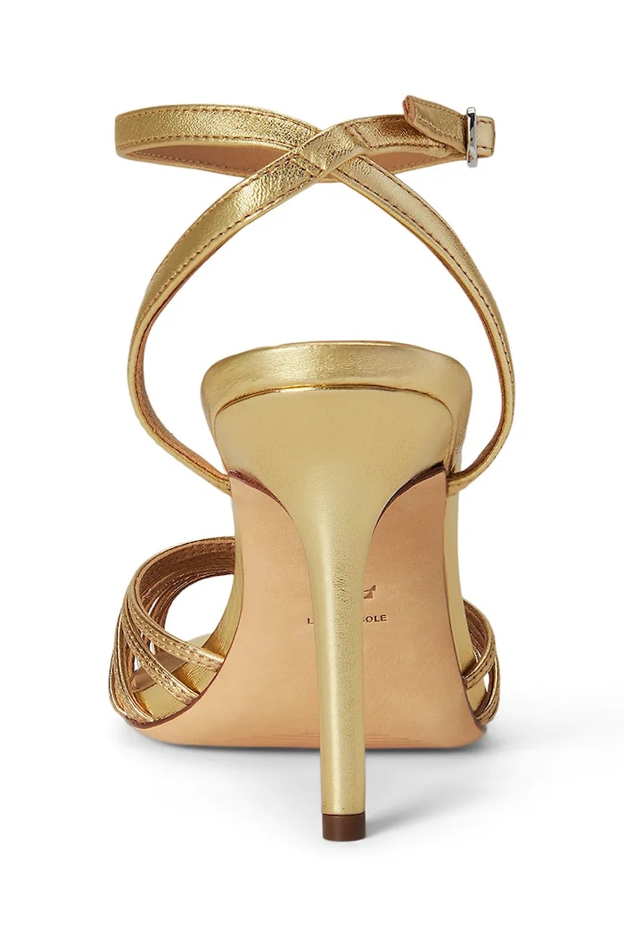 Lauren Ralph Lauren sandale na tanku potpeticu od kože Mckayla zlatna 802P15739001.710