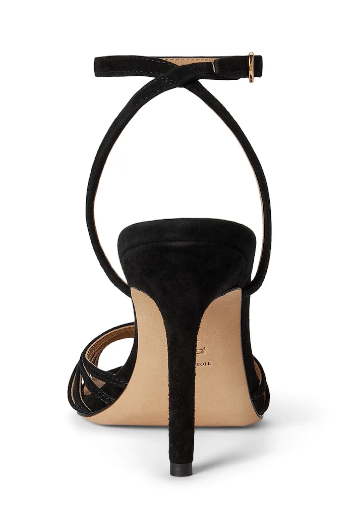 Lauren Ralph Lauren sandale na tanku potpeticu od brušene kože Mckayla crna 802P15738001.001